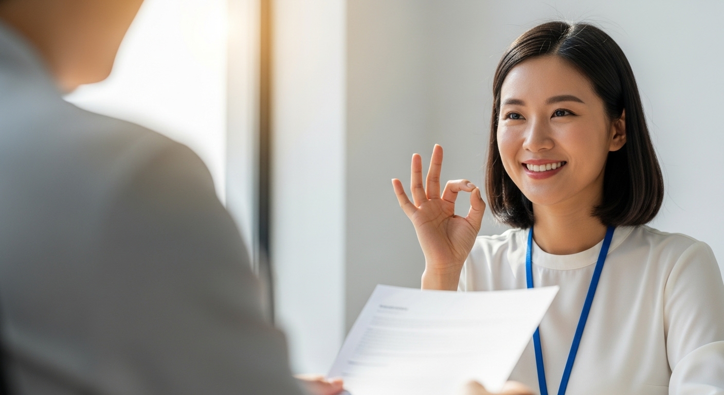 친절하게 안내하는 상담원의 모습