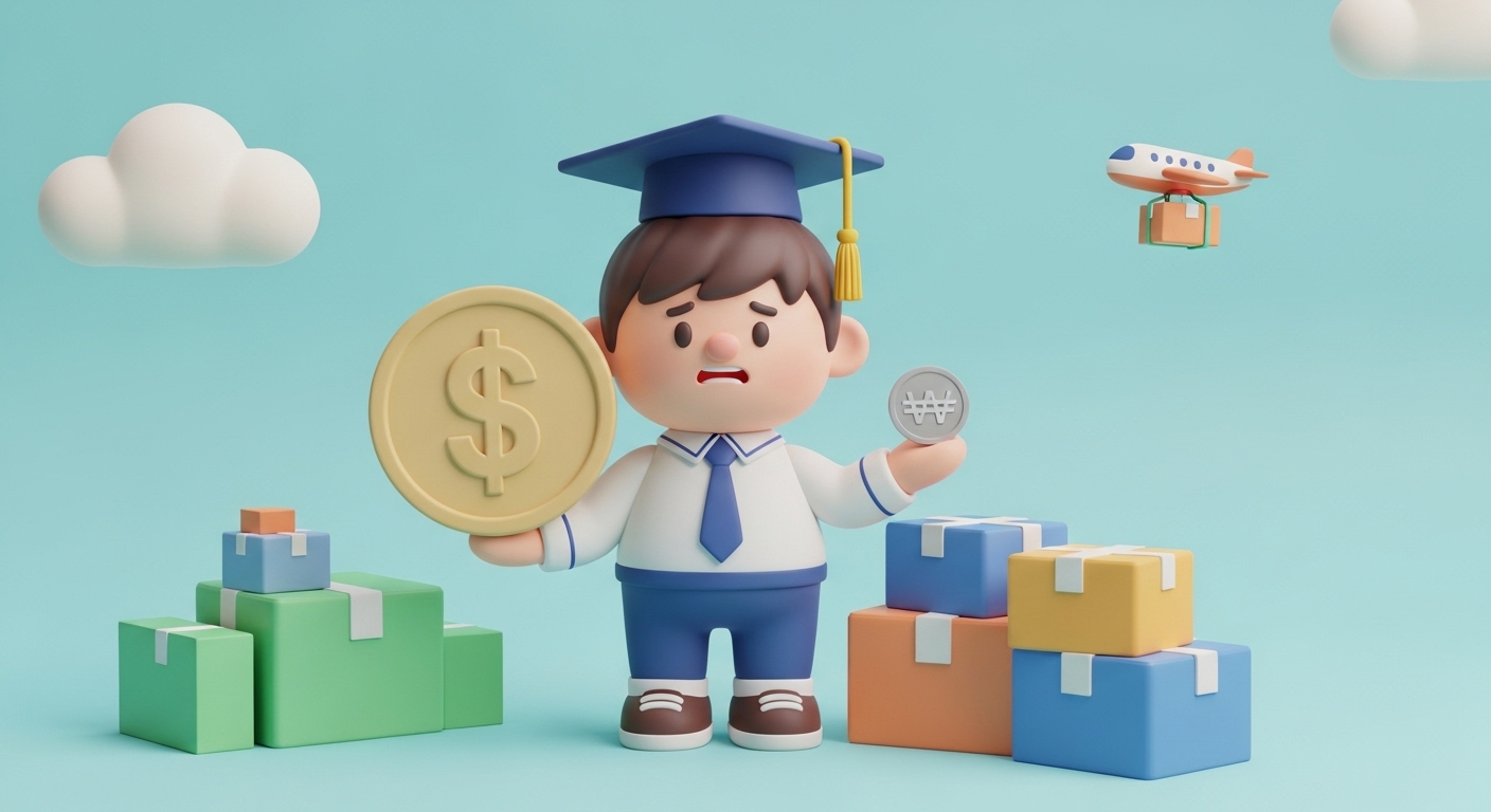 환율 1500원 귀국이사 비용 원화 비교