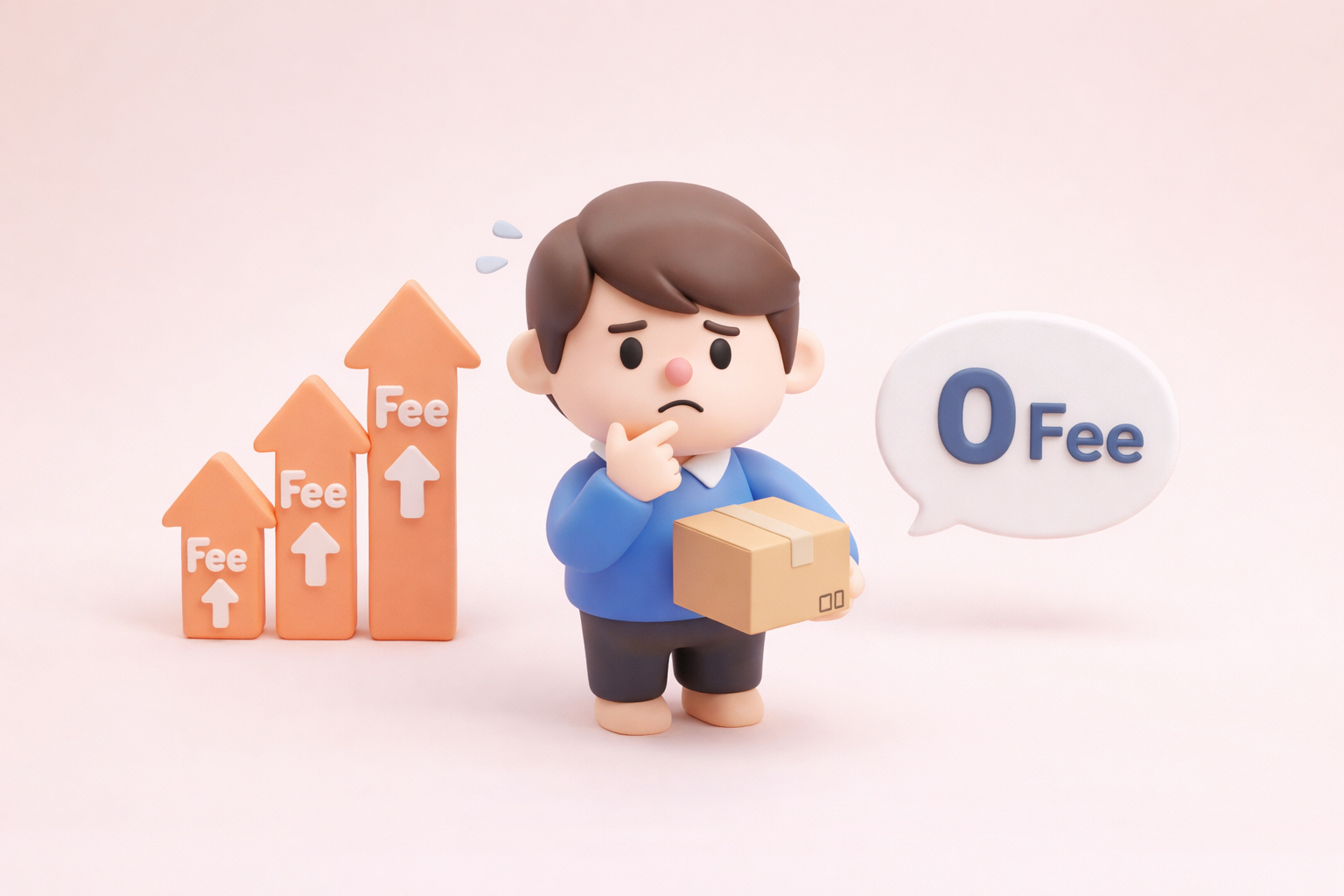 끝없이 오르는 배송비 fee 로 울상인 남자